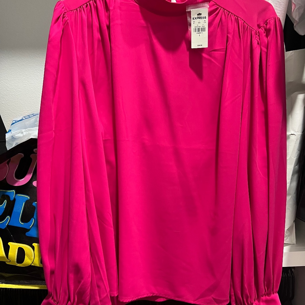 Hot pink Express top nwt sz large